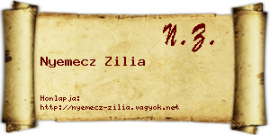 Nyemecz Zilia névjegykártya